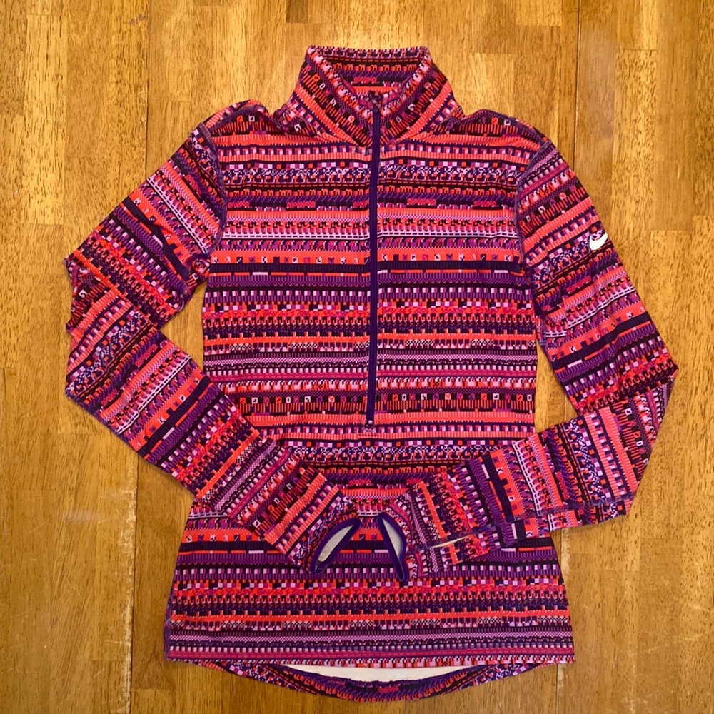 Nike Pro Dri-Fit. Multi Colored. 3/4 Zip. Size Small